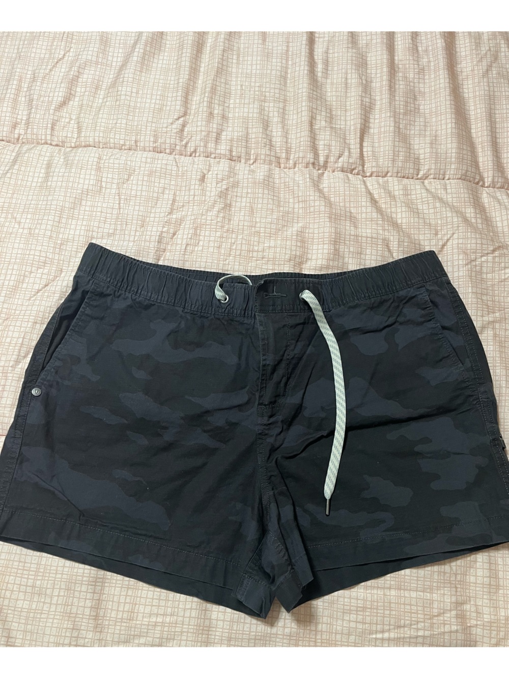 Vuori Black Camo Athletic Drawstring Shorts